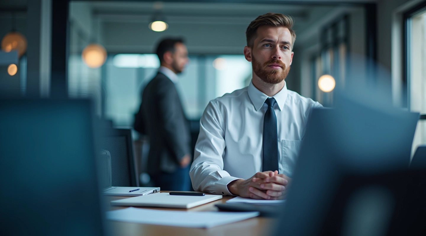 Professional data scientist working with structured datasets and quality control processes in a modern office environment