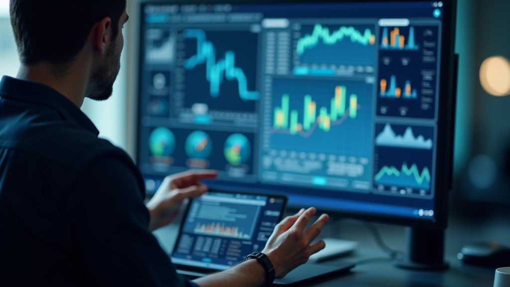 Production monitoring dashboard displaying model performance metrics and real-time output analysis